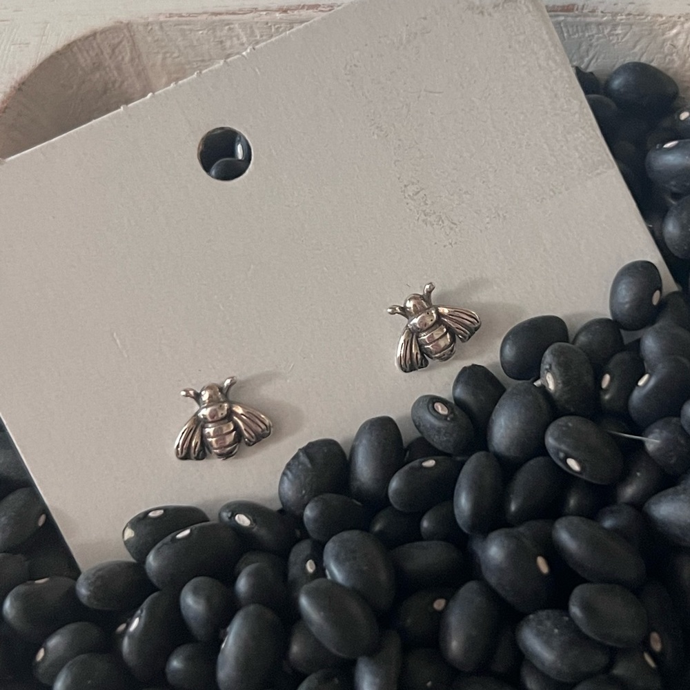 Small Sterling Silver Bumble Bee Studs
